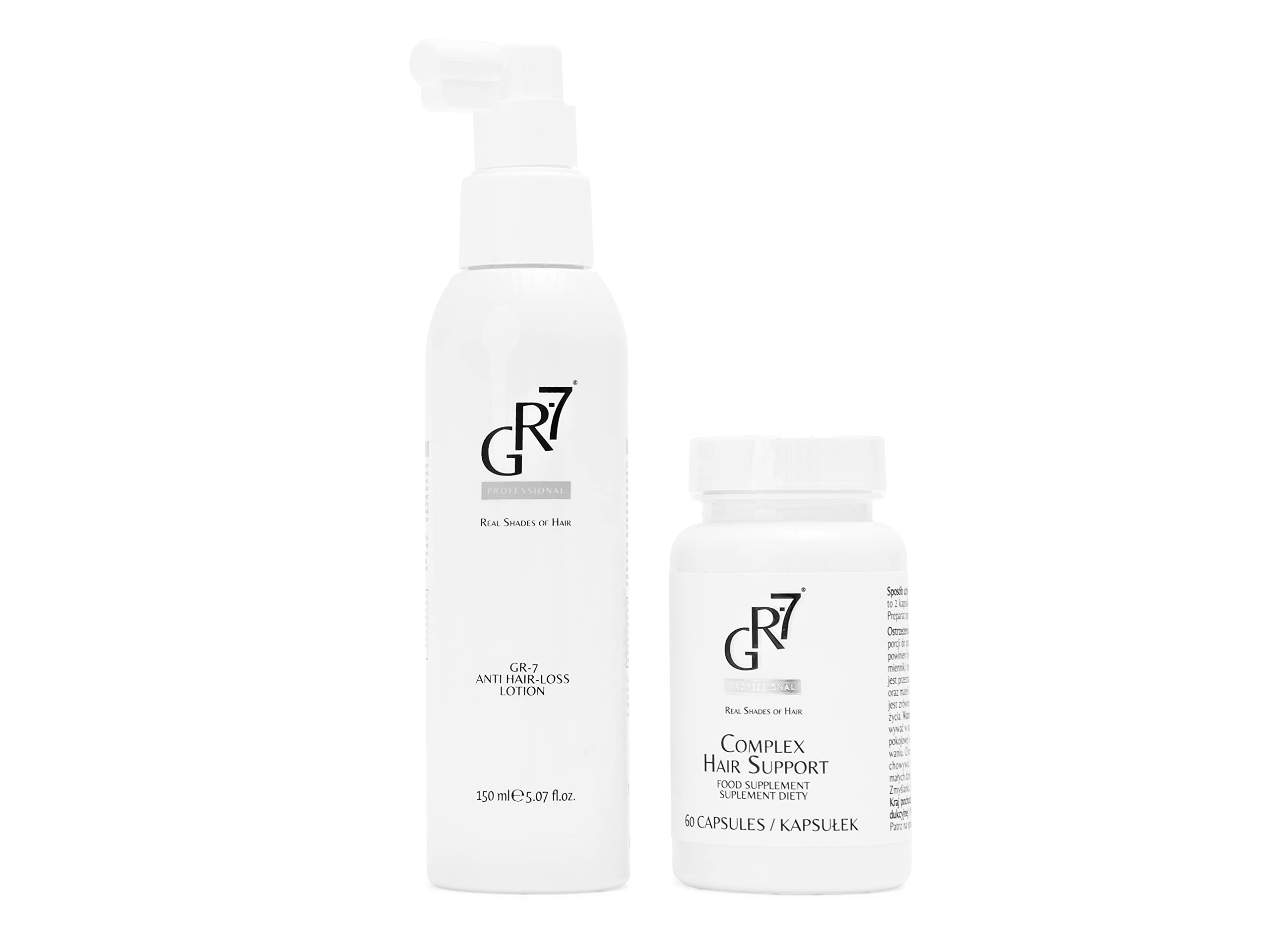 GR-7 Lotion Spray & 60 Hair Capsules for Men & Women - Hair Growth Accelerator