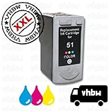 vhbw vhbw Tintenpatrone Druckerpatrone Refill Color Colour bunt Farbe kompatibel mit Canon Typ CL-41 / CL-51