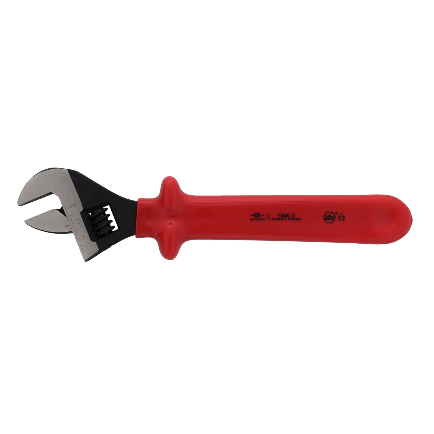 Insulated Adjustable Wrench, 12 in., Red