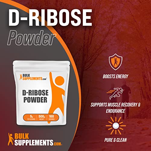 Bulksupplements.com D-Ribose Powder - Peak Atp - Ribose Powder - Ribose Supplement - D Ribose Powder Bulk - 5G (5000Mg) Per Serving, 100 Servings (500 Grams - 1.1 Lbs) #TOP2