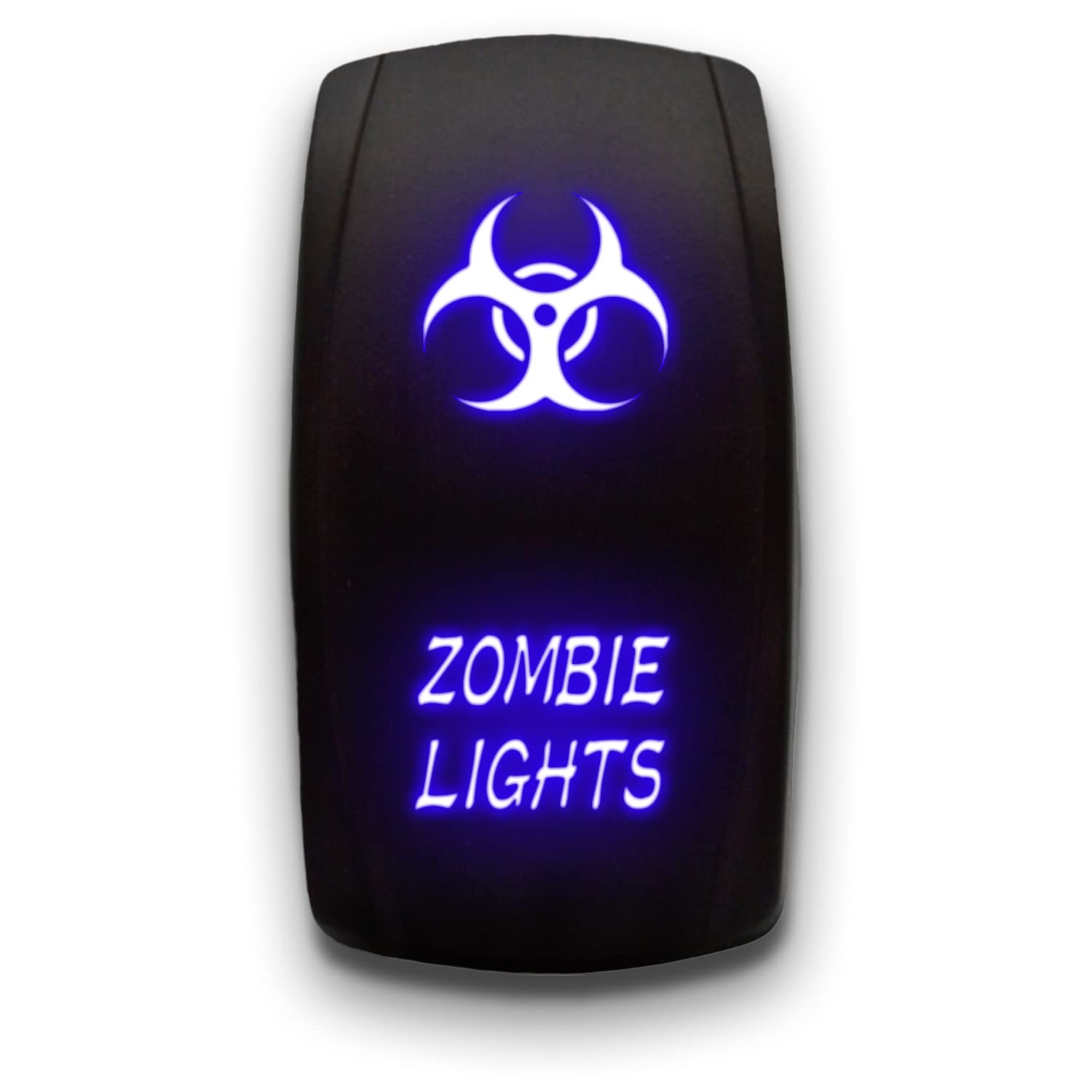 Zombie Lights - Blue - Laser Etched Toggle Switch 20A 12V - Vertical Rocker Switch 5-Pin DPST