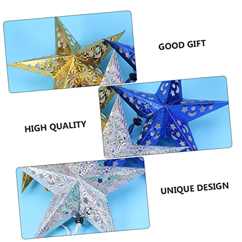 Luxshiny 8 Unidades de papel de luz de estrela lustre pendente luminária pendente enfeites de árvore