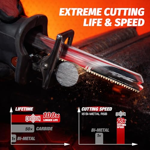 EZARC Obsidian Carbide Reciprocating Saw Blade (Pro) R978HMK 8TPI Endurance Ultra for Thick Metal, Cast Iron, Alloy Steel 9-Inch, 3-Pack by EZARC - Image 3