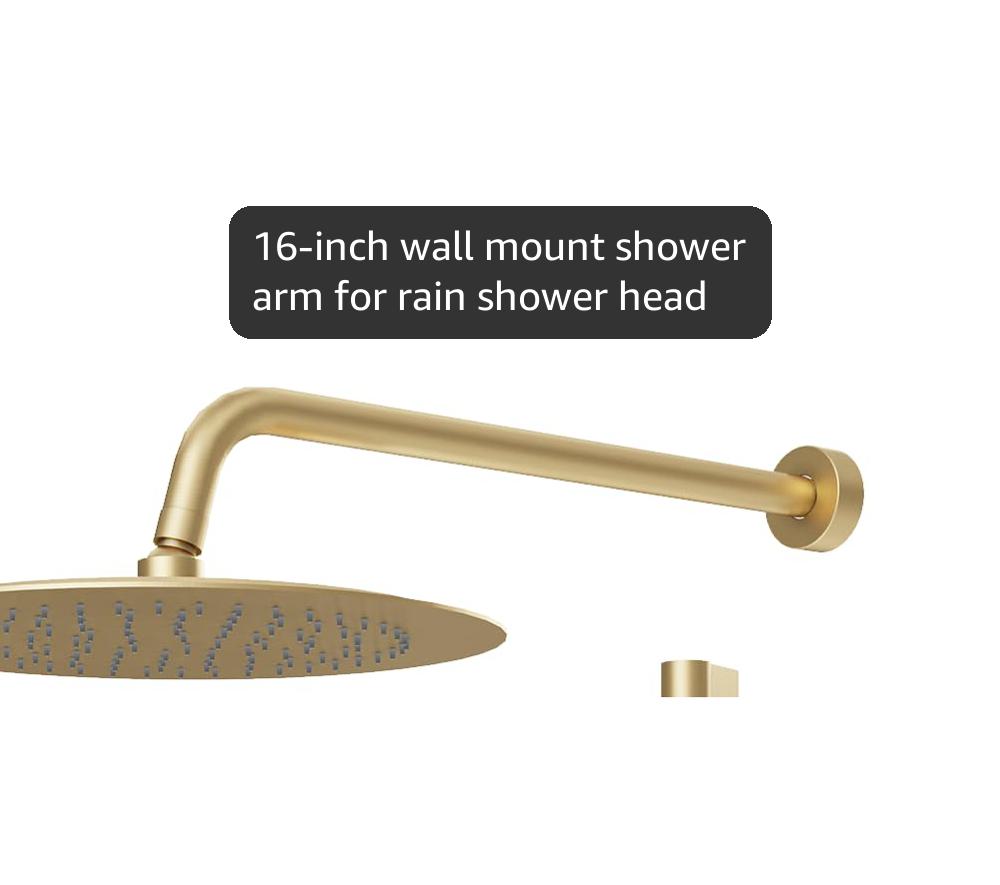 KOJOX 12 Inch Shower System With High Pressure Rainfall Shower Head Handheld Shower Head Bathtub Faucet Trim Kit And Shower Faucet Valve Bathroom Luxury Rain Mixer Shower Set Brushed Gold - View #4