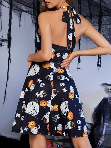 Image of Women's Summer Sundress- 2025 Sexy Halter Sleeveless Spring Boho Elastic Waist Ruffle Mini Dress