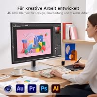 KTC 32 Zoll 4K UHD Monitor, VA-Panel 3840×2160, HDR10, 99% sRGB, ΔE<2, Blaulichtreduziert, HDMI 2.0, DP 1.4, Höhenverstellbarer Standfuß, VESA 100×100 mm, Weißer PC Monitor für Büro, Design, H32U6 – Ansicht 4