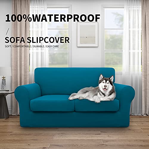Image of Easy-Going Waterproof 3-Piece Loveseat Cover Couch Covers for Sofa