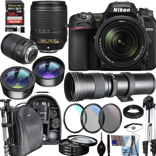 Nikon D7500 cámara DSLR con lente 18-140mm y accesorio miniatura 1