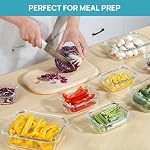 Vtopmart 8 Pack Glass Food Storage Containers with Lids, Meal Prep Containers, Airtight Lunch Bento Boxes with Snap Locking Lids, for Microwave, Oven, Freezer and Dishwasher