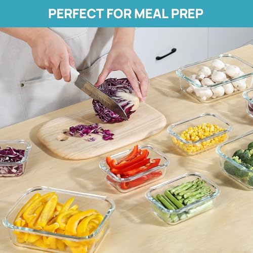 Vtopmart 8 Pack Glass Food Storage Containers with Lids - 3