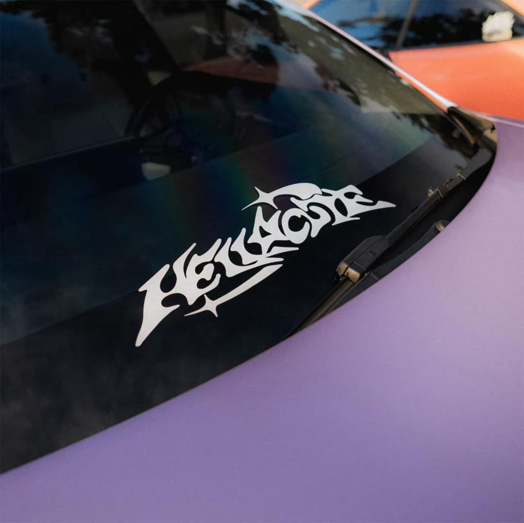 Auto-Aufkleber für Hellacute-Banner, Auto-Aufkleber, Windschutzscheiben-Aufkleber, Wippe, Seitenscheibe, Auto- und Motorradaufkleber