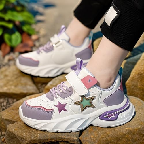 IWIHMIV Kids Sneakers for Boys Girls Running Tennis Shoes Outdoor Non Slip Lightweight Breathable Sport Athletic Shoes2