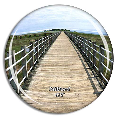 Weekino Milford Silver Sands State Park Connecticut USA Magnet Travel Souvenir 3D Crystal Glass Collection Gift Refrigerator Sticker