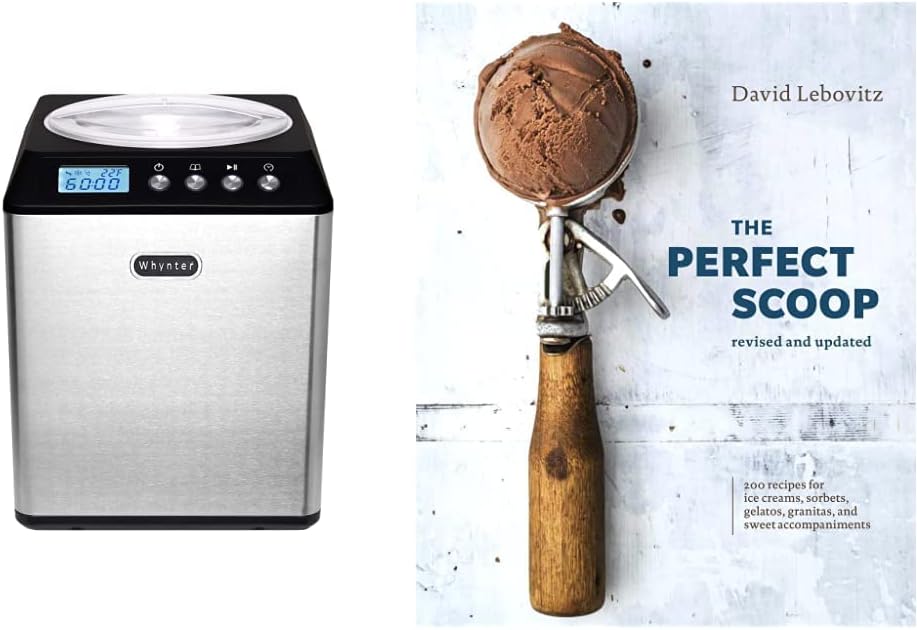 Whynter ICM-201SB Upright Automatic Ice Cream Maker 2 Quart Capacity Built-in Compressor, 2.1 & The Perfect Scoop, Revised and Updated: 200 Recipes for Ice Creams, Sorbets, Gelatos, Granitas