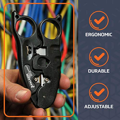 Image of Paladin Tools PA1116 Network Cable Cutter and Wire Stripper Tool | POE Ethernet CAT3 CAT5 CAT5E CAT6 (Professional Grade) (Pack of 2)