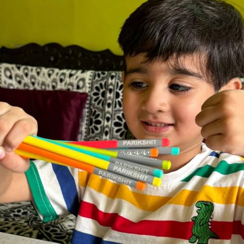 Image of ncgifts Personalized Pencils with Name for Kids 20 Pcs - Customized Name Pencil Set for Kids with Free Eraser & Sharpener - Engraved Name Ideal for School, Birthday & Return Gifts