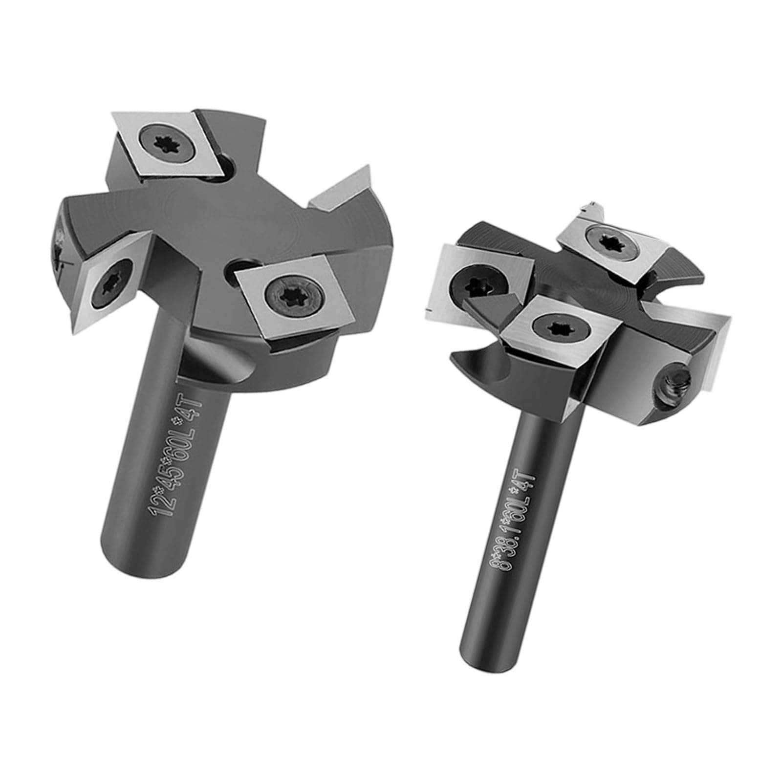 4 Flute Insert Surfacing Router Bit Handle Four Slotting Wood Planer Bit Insert Metal Slab Flattening Accessories Detachable Woodworking Tool