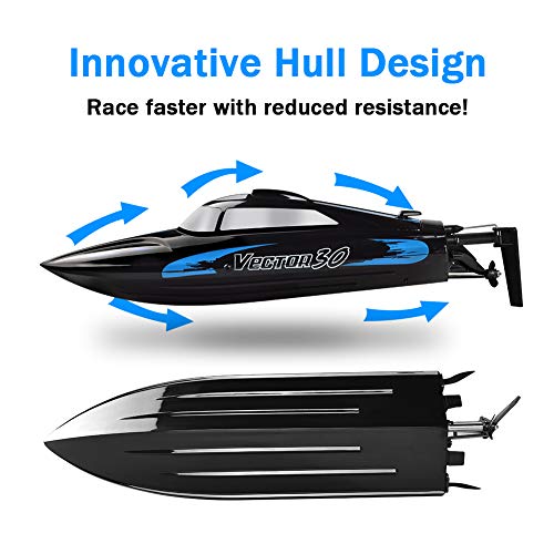 Yezi Remote Control Boat For Pools & Lakes,Udi001 Venom Fast Rc Boat For Kids & Adults,Self Righting Remote Controlled Boat W/Extra Battery (Dark Blue) #TOP3