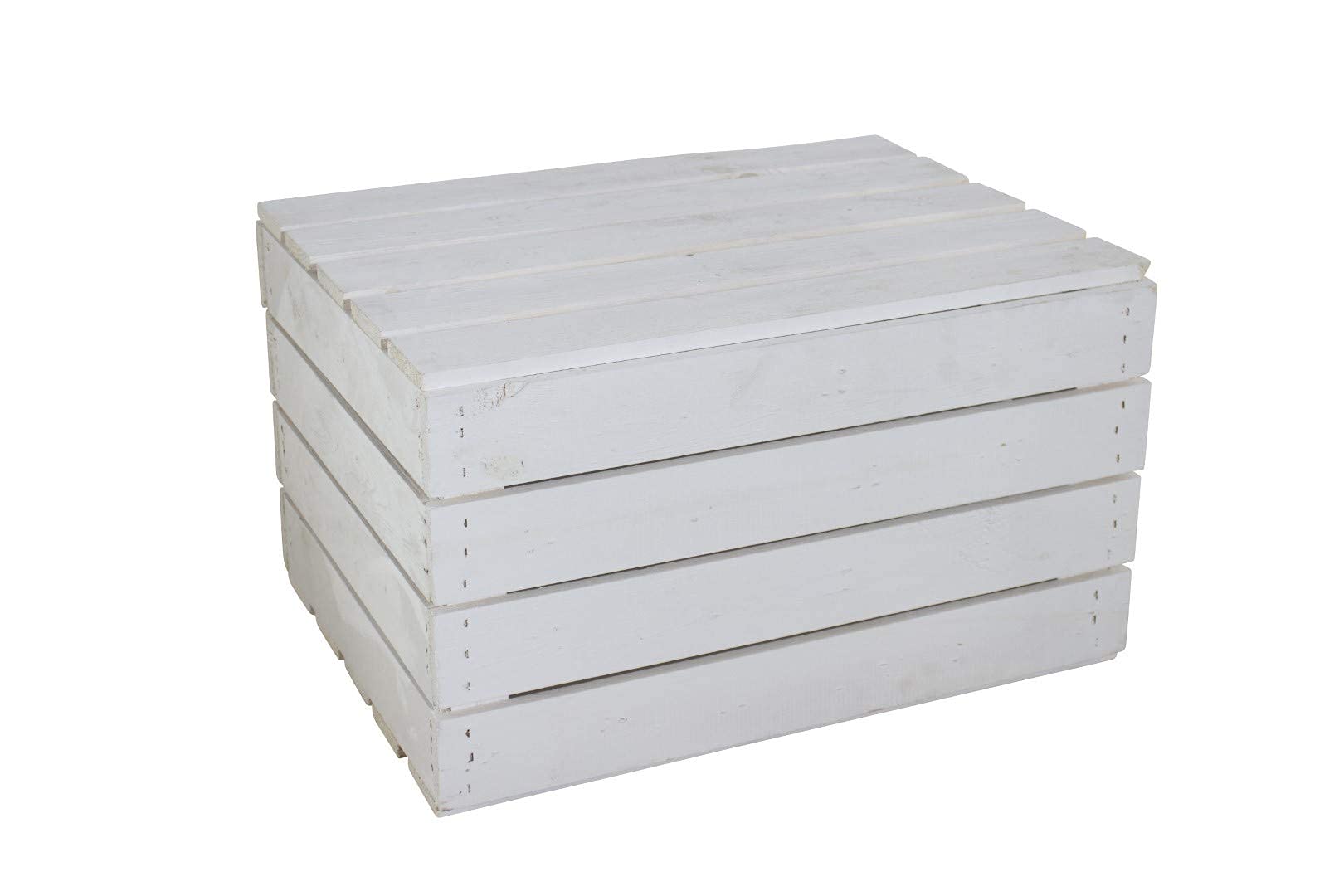 Vinterior neue Holztruhe Neue weiße kleine Truhe 49cmx36cmx29cm Schatztruhe Holzbank Truhe Obstkiste Weinkiste mit Deckel Holzbox Sitzbank Holztruhe Vintage-Look