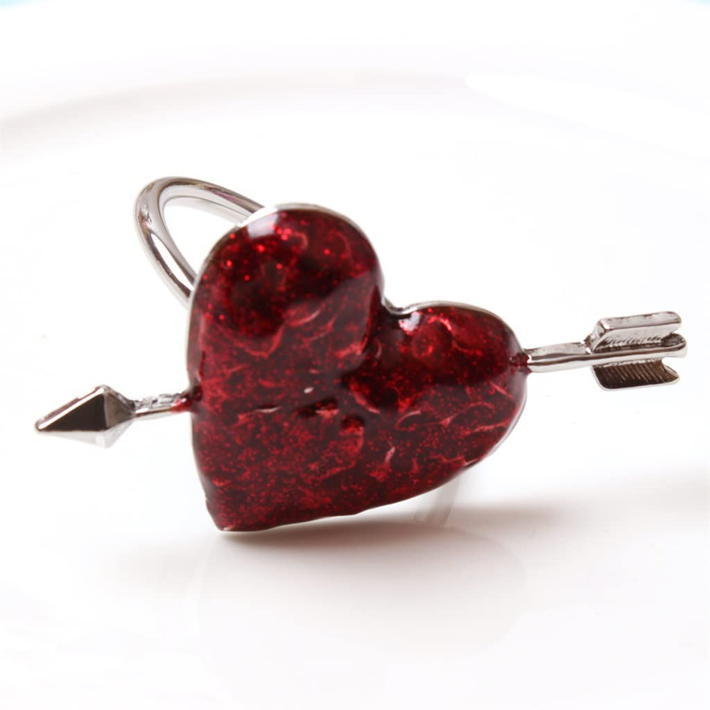 12 sztuk Cupid Heart Serwetnik Pierścień Cupid Heart Serwetnik Klamra Serce Usta Pierścień (Czerwony Jeden Rozmiar)