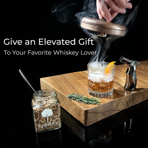 Premium Cocktail Smoker Kit With Torch And 4 Types Of Wood Chips, Whiskey Smoker Kit, Glass Smoker For Cocktails, Bartender Kit, Dad Birthday Gift Set, Gifts For Men Unique #TOP1