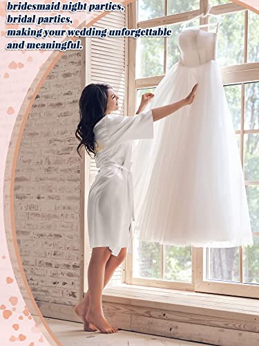 Geyoga 7 Pcs Bridesmaids Satin Robes Silky Bride Kimono Bathrobe Sleepwear for Wedding3