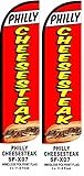 R and R Industries Philly Cheese Steak Flags – Pack of 2 | 11.5 ft x 2.5 ft Outdoor Advertising Flags for Philly Cheese Steak Business | Weatherproof Polyester (Mount & Poles Not Included)
