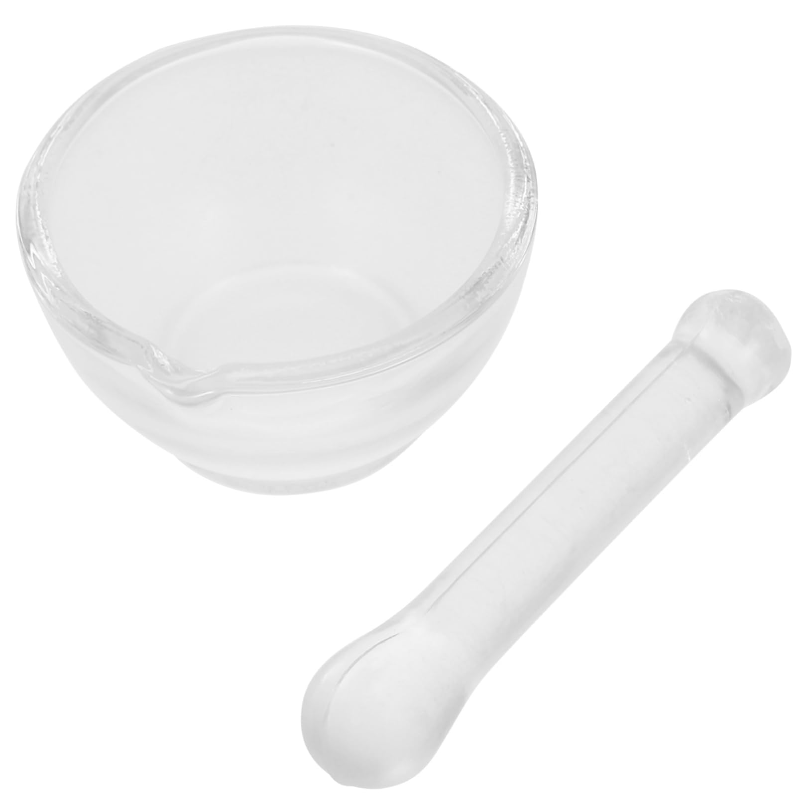 Cabilock 1Set Glass and Pestle Grinding Bowl for Kitchen and Laboratory Use Thickened Base for Stability Easy to Clean Glass Material for Crushing and Grinding