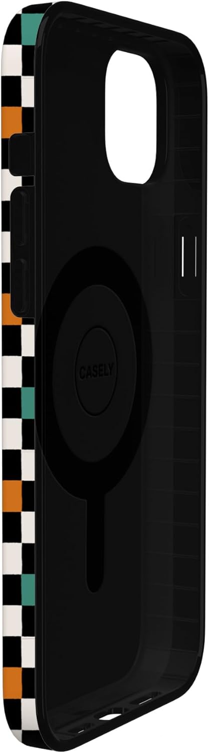Casely iPhone 14 Plus Case | Old Skool | Retro Checkerboard | Compatible with MagSafe | Classic Ultra Slim Design