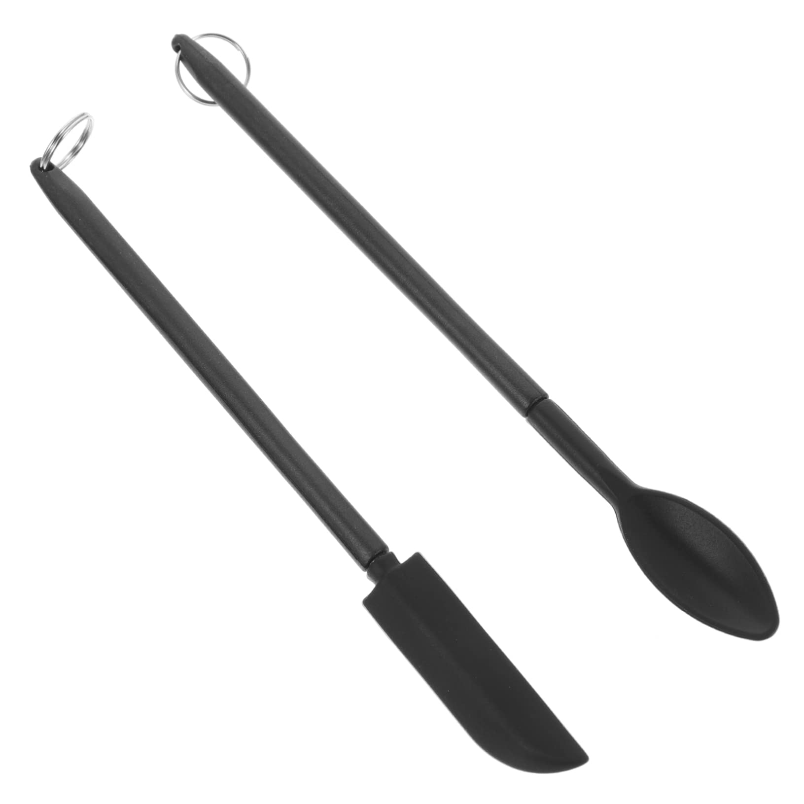 Kleiner Silikon Butterschaber mit Teleskopgriff Leichte Mehrzweck Spatel zum Kosmetikabheben und Backen mit Praktischem Aufhängeloch Schwarz für Backanwendungen