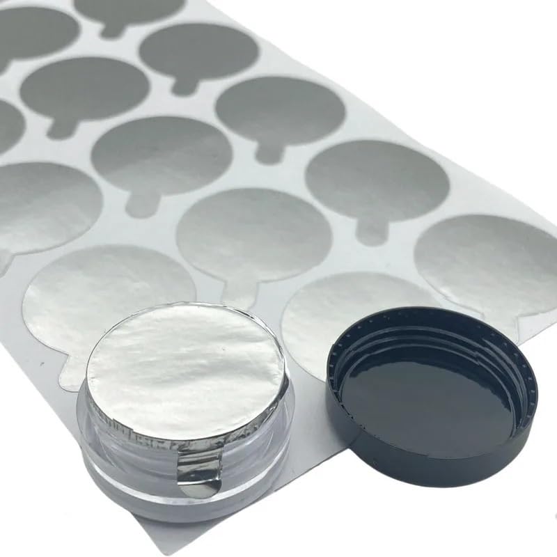 Foil Seals Sticker 10mm 12mm 15mm 18mm 21mm 25mm 28mm 30mm 38mm for Cosmetic Tube Jars foil Film Sticker Seal Bottle Mouth Seals(25mm 400Pcs)