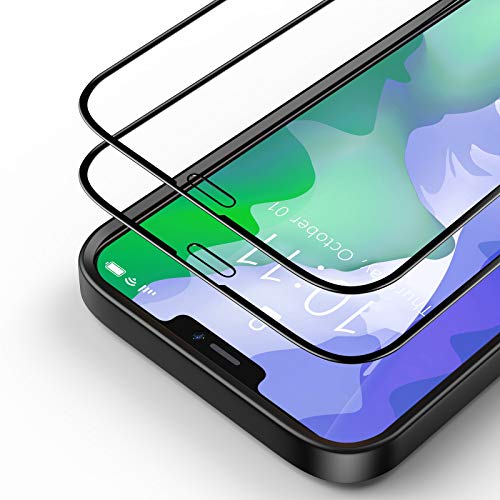 Bewahly iPhone 12 / iPhone 12 Pro Screenprotector Glas [2 Stuks], 3D Full Cover Tempered Glass Screen Protector 9H Gehard Glas Beschermfolie voor iPhone 12 / iPhone 12 Pro 6.1" - Zwart