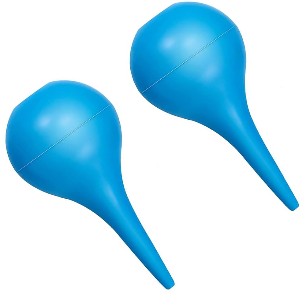 Voarge 2 limpiadores de oídos, 60 ml, removedor de cerumen, de silicona, para una limpieza suave de cerumen, enjuague de oído, azul