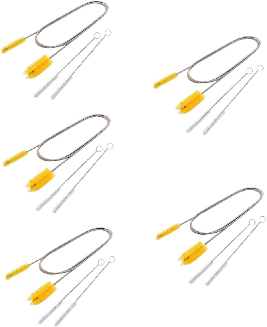 5sets Flexible Tube Cleaning Brush Fish Tank Cleaning Tools for Hoses Aquariums and Water Pump Accessories Double-Headed Design Rotating Bristles