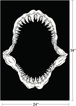 Amazon.com: Shark Jaw Mouth Open Isolated Vector Illustration