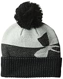 Under Armour Boys' Pom Beanie, Black/Steel, One Size