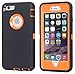iPhone 8 Plus/7 Plus Case, AICase [Heavy Duty] [Full Body] Daul Layer Armor Shockproof Water-Proof Case with Built in Screen Protector for Apple iPhone 8 Plus/7 Plus (Orange/Black+Belt Clip)