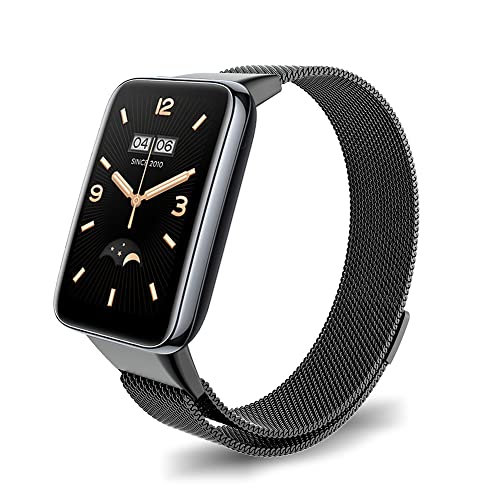 Niboow Armband für Xiaomi Smart Band 7 Pro (Mi Band 7 Pro), Edelstahl Einstellbar Ersatzband, Magnetversch Mesh Metall Uhrenarmband Armbänder für Xiaomi Smart Band 7 Pro (Mi Band 7 Pro) - Schwarz Cover