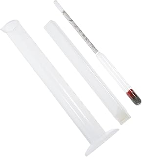 WADY Triple Scale Alcohol Hydrometer Kit,Hydrometer Plastic Cylinder Kit with Triple Scale for Measuring Alcohol Percentag...