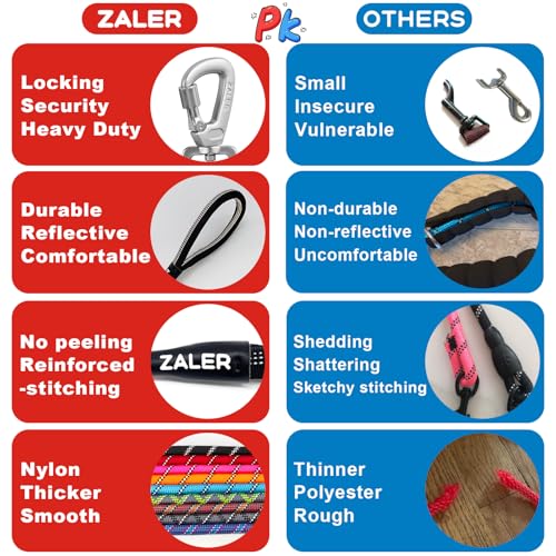 ZALER-Short-Dog-Leash-18-Inches-Rope-Traffic-Leashes-for-Dogs-Reflective-Dog-Lead-with-O-Ring-Heavy-Duty-Pet-Leash-for-Large-and-Medium-Dogs-18-Pink ZALER Short Dog Leash 18 Inches Rope Traffic Leashes for Dogs Reflective Dog Lead with O Ring Heavy Duty Pet Leash for Large and Medium Dogs 18 Pink