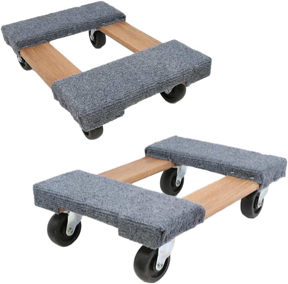 BoxerTool (2Pack) 18” x 12” Furniture Moving Dolly - No Assembly Required – 1,000lbs Each Dolly – Solid Wood