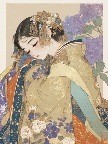 Peinture diamant 5D complet avec motif de belle fille de style Mirons en 40x50 cm