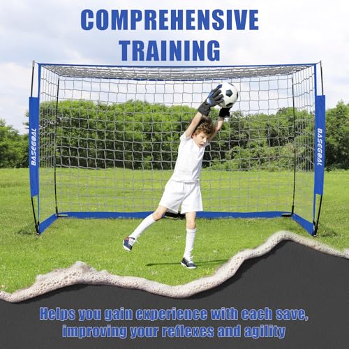 Soccer Goal,Soccer Net,Soccer Goals for Backyard,with Bow Frame,Collapsible Metal Base and Agility Ladder