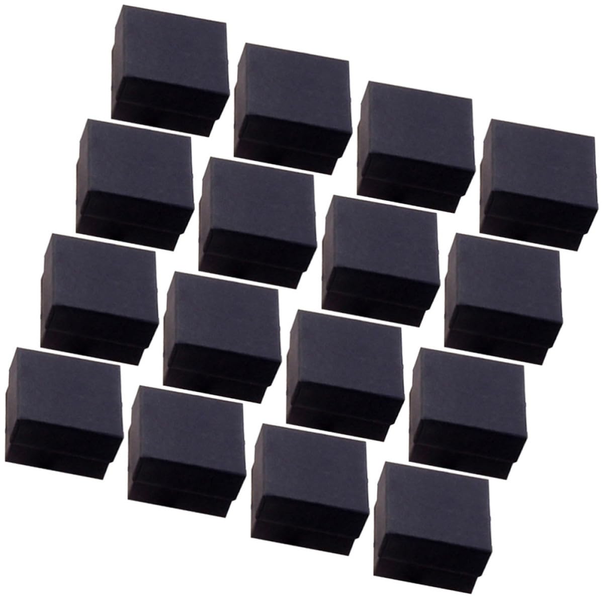 Boîtes à bijoux en papier kraft noir avec éponge pour bagues et boucles d'oreilles x48