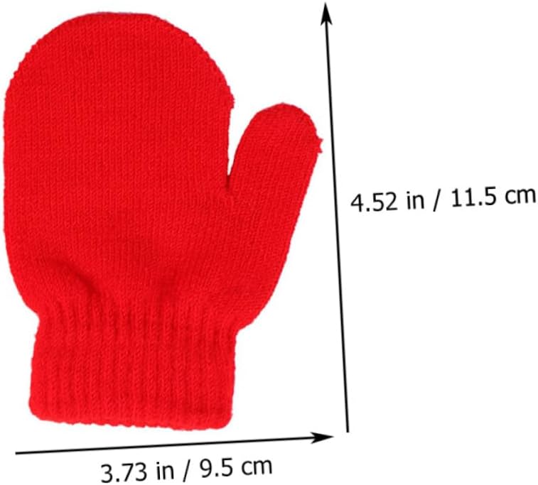 5pairs Boys Girls Winter Gloves Knitted Full Finger Mittens Heat Retaining Gloves Blue for Boys and Girls Newborn to