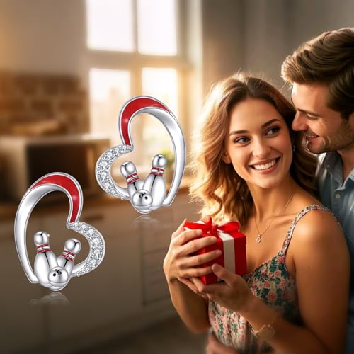 Boucles d'oreilles bowling argent sterling S925 qualité luxe - 6