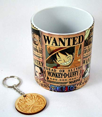 Ceramic Mug + Keychain - One Piece Series, 0.3L (New World Wanted), White, Juego de 2 piezas