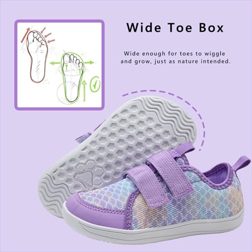 WateLves Wide Toddler Water Shoes Kids Barefoot Beach Swim Aqua Shoes Boys Girls Breathable Mesh Walking Hook and Loop Sneakers2