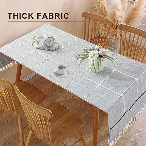 Ajerg Coffee Table Cloth, Coffee Table Cloths For Living Room Cover With Pockets And Tassel, Waterproof Small Rectangle Striped Coffee Tablecloths Washer Dryer Fridge Top Dust Cover - 20X57Inch #TOP5