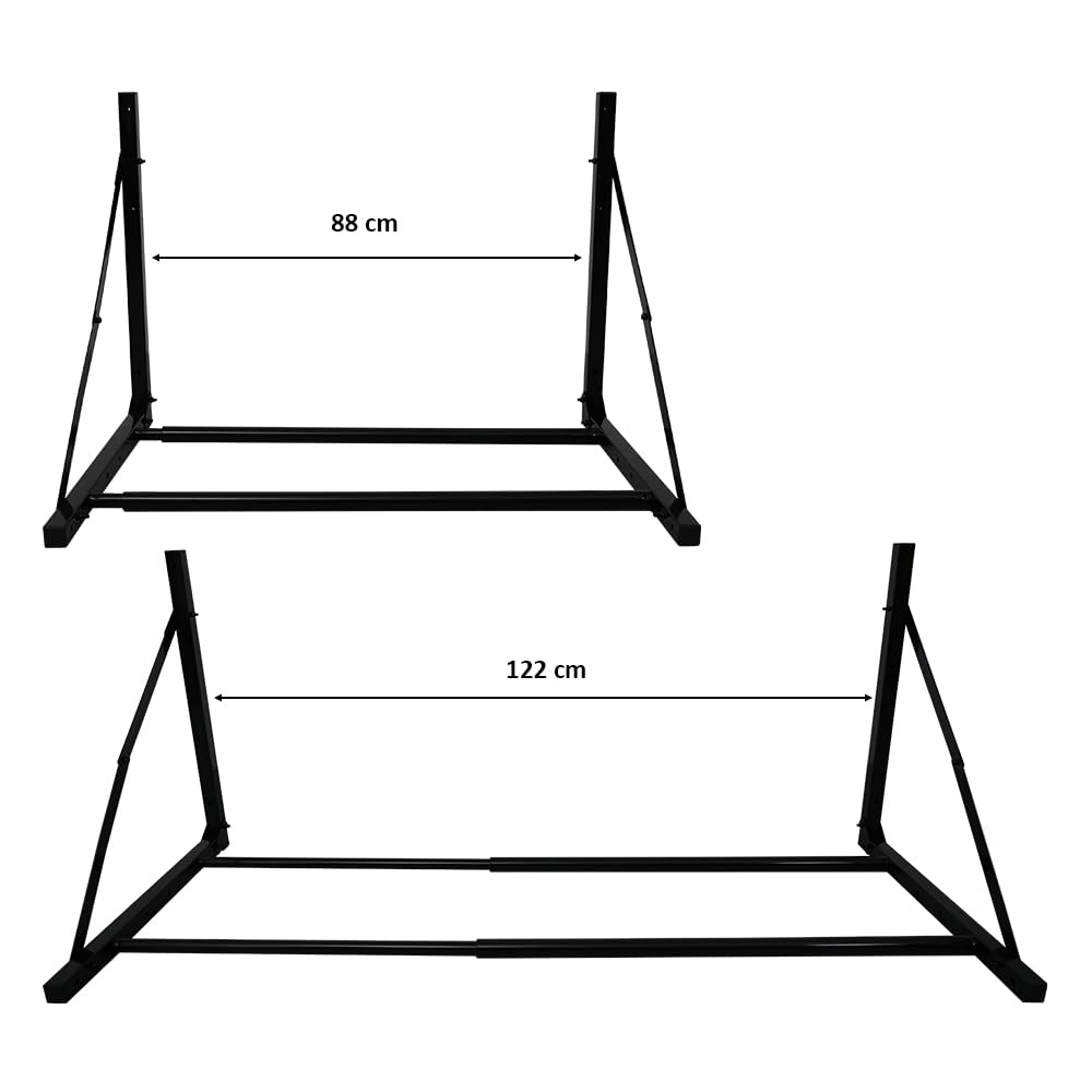 PROREGAL Étagère à pneus Pliable Carrera pour Montage Mural | HxLxP 62x88-122x57cm | jusqu'à 5 pneus | Noir